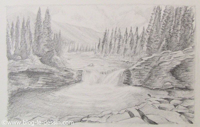 Tuto Dessin d'un paysage, Dessin étape par étape